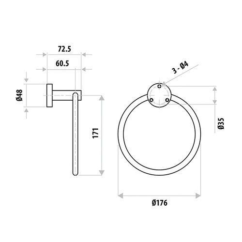 Elle Stainless Steel Towel Ring