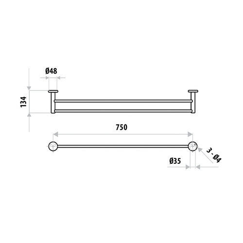 Elle Brushed Stainless Steel Double Towel Rail
