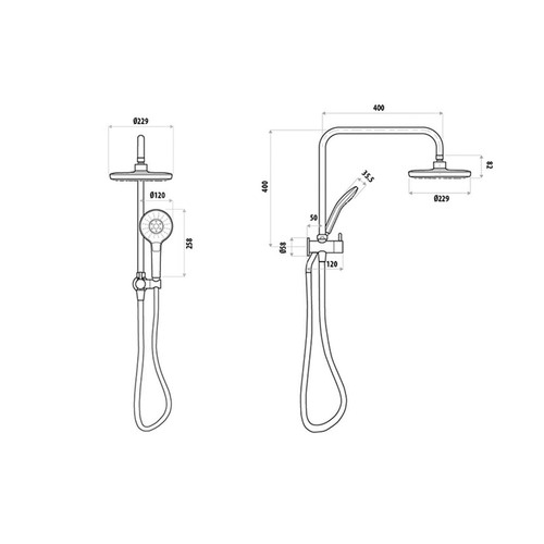 5 Piece Round Theneron Shower Set
