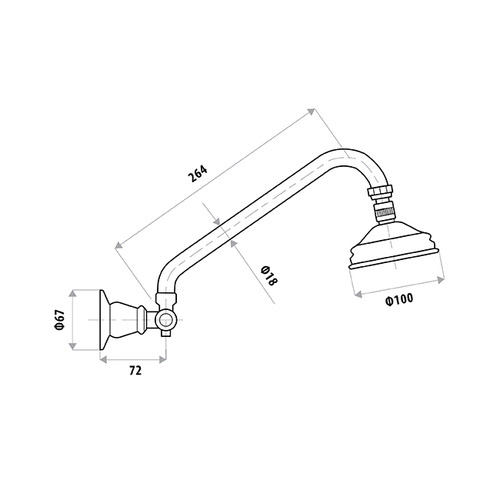 2 Piece Noosa Gooseneck Shower Arm & Head Set