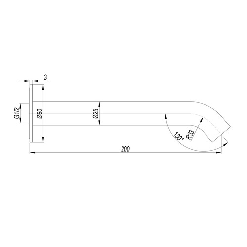Elle 200mm Stainless Steel Bath Spout