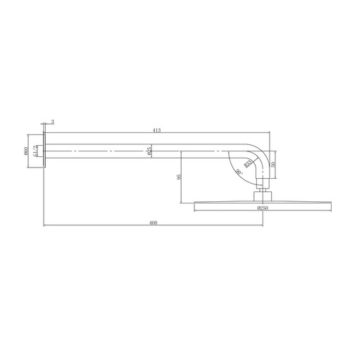 Elle Stainless Steel Round Shower Arm & Head Set