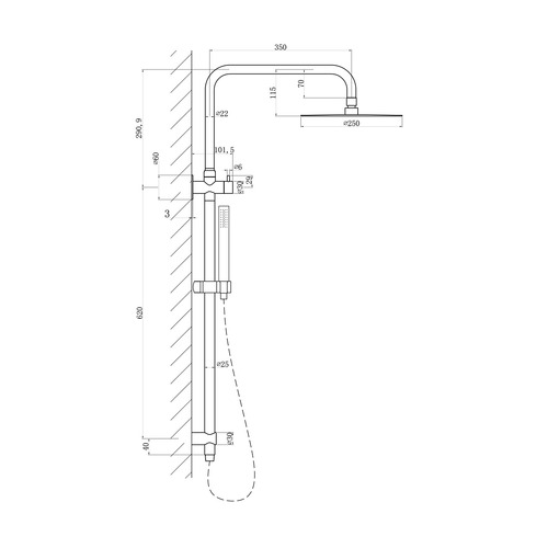 Elle Stainless Steel Round Twin Shower Set