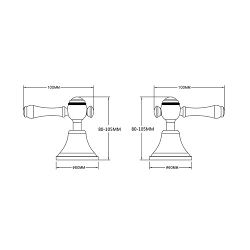 Stanwell Matte Black Wall Top Assemblies