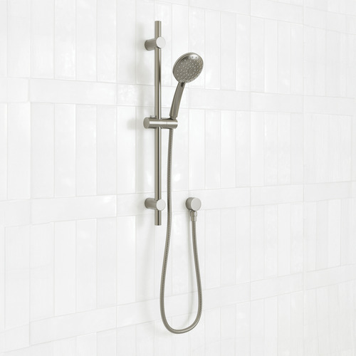 Sami Brushed Nickel Round Rail Shower