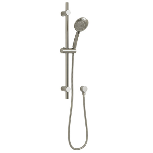 Clovelly Brushed Nickel Round Rail Shower