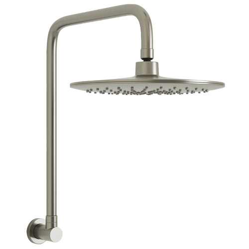 Clovelly Brushed Nickel Round Shower Arm & Head