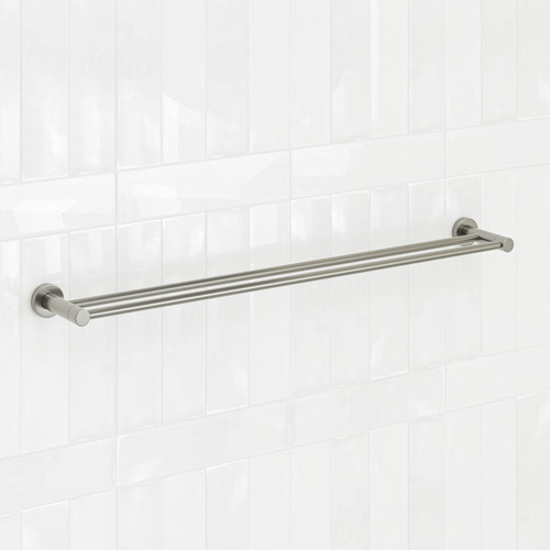 Clovelly 750mm Brushed Nickel Double Towel Rail