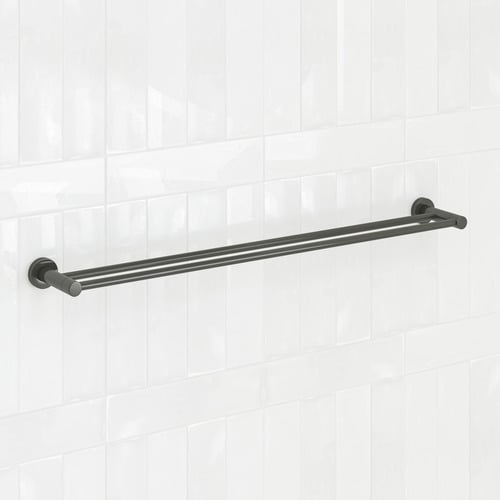 Clovelly 750mm Gunmetal Double Towel Rail