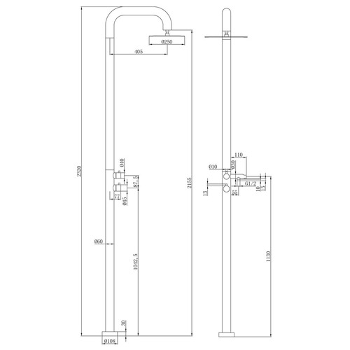 Elle-316-Outdoor-Floor-Mounted-Twin-Shower