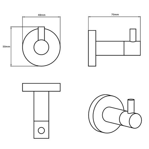 Elle Elite Copper Stainless Steel Robe Hook