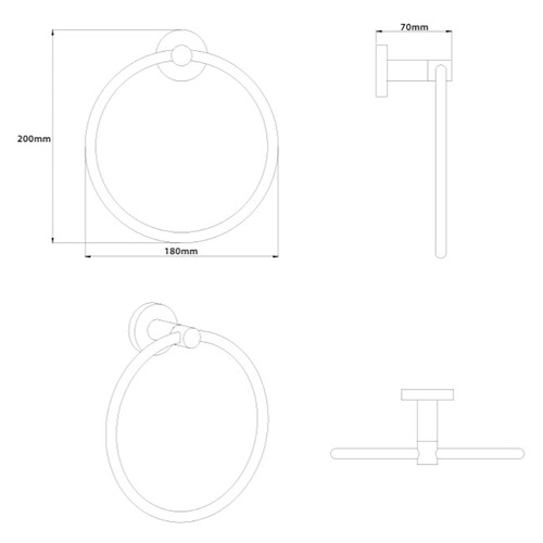 Elle Elite Copper Towel Ring