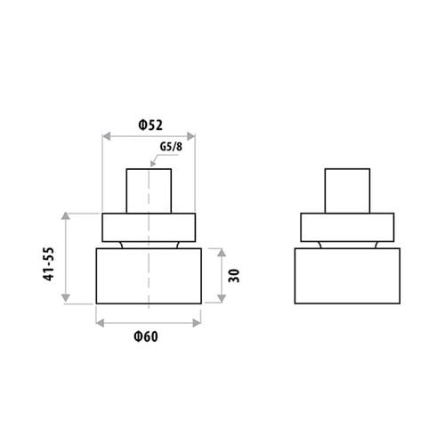 Loui PVD Copper Wall Top Assembly Set