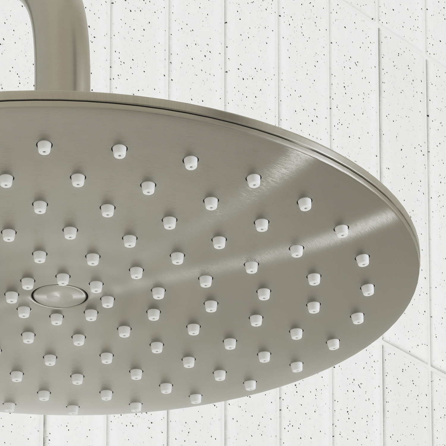 Loui Brushed Nickel Round Shower Arm & Head