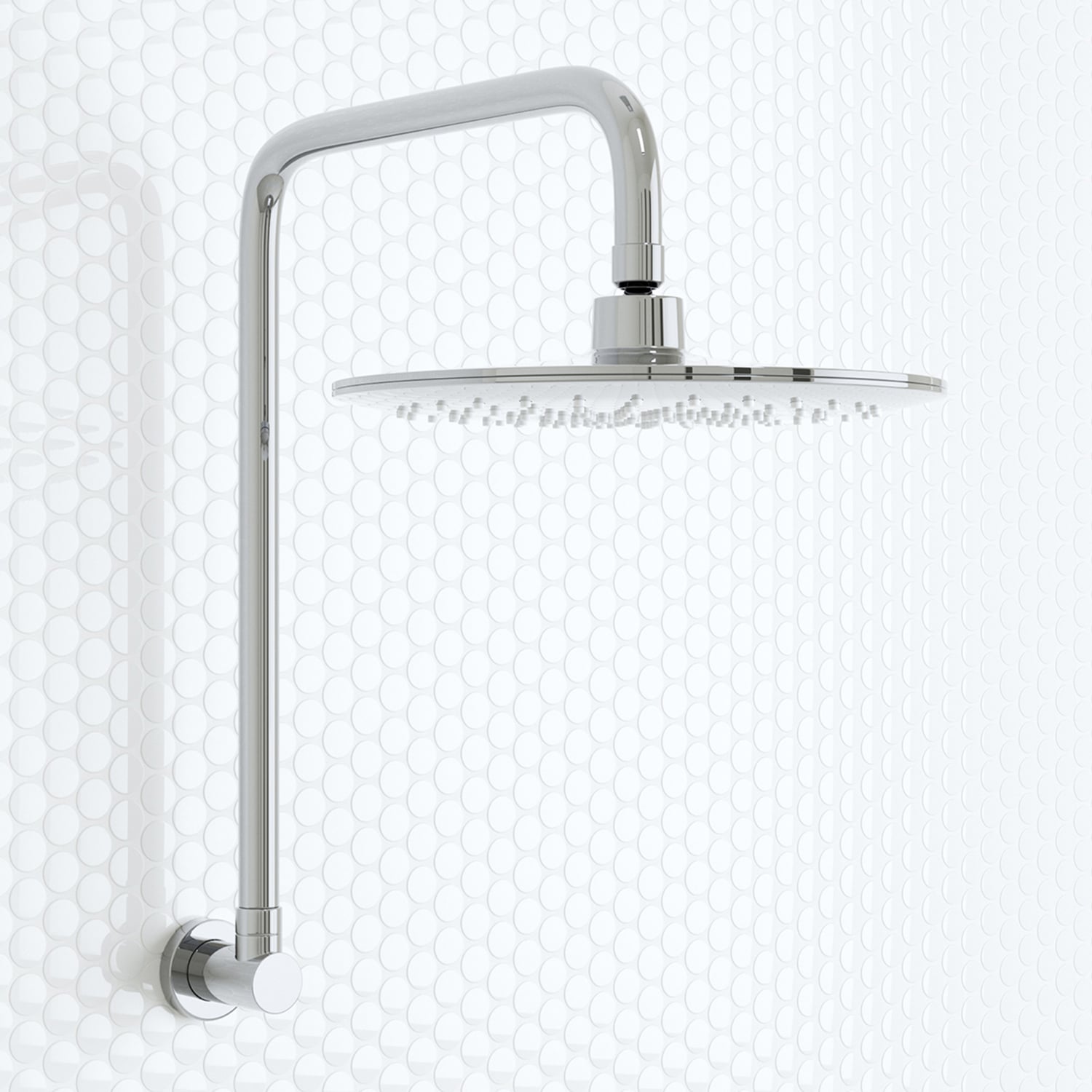 Loui Brushed Nickel Round Shower Arm & Head