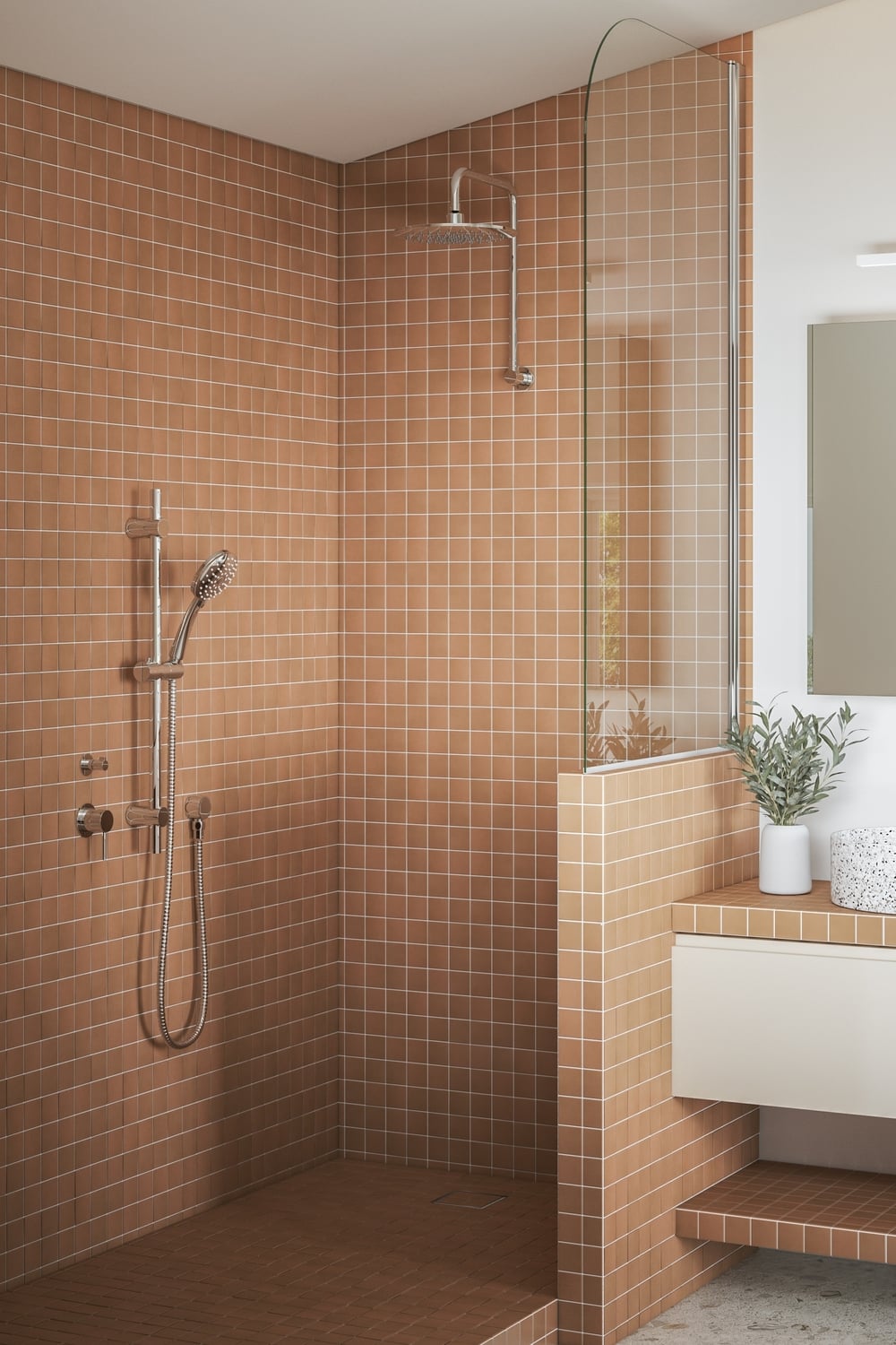 Loui Brushed Nickel Round Shower Arm & Head