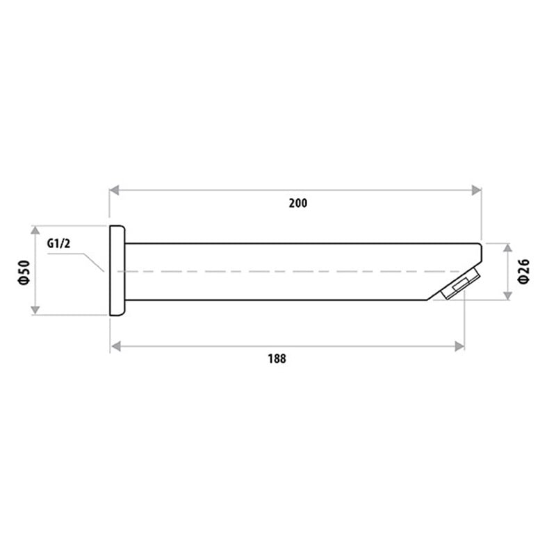 Loui 185mm Bath Spout