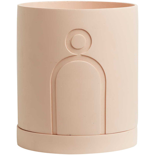 Cream Etch Stoneware Planter