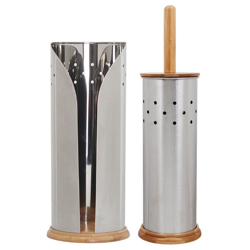 EcoBasics 2 Piece Toilet Roll Holder & Brush Set Temple & ster