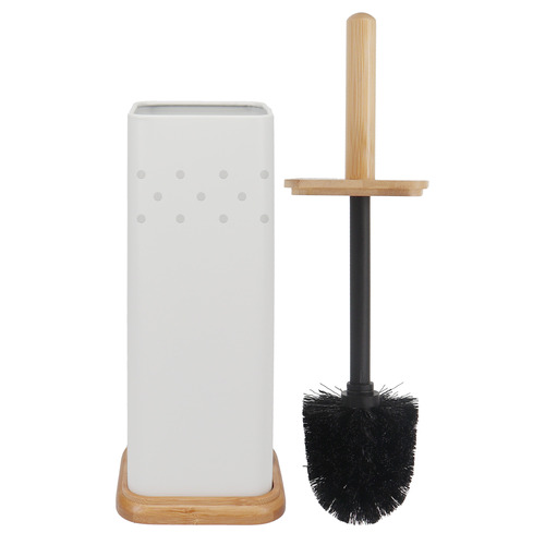 3 Piece Square Toilet Roll Holder, Brush & Bin Set