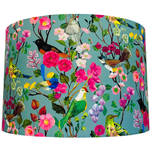 Green Birds Bloom Lamp Shade
