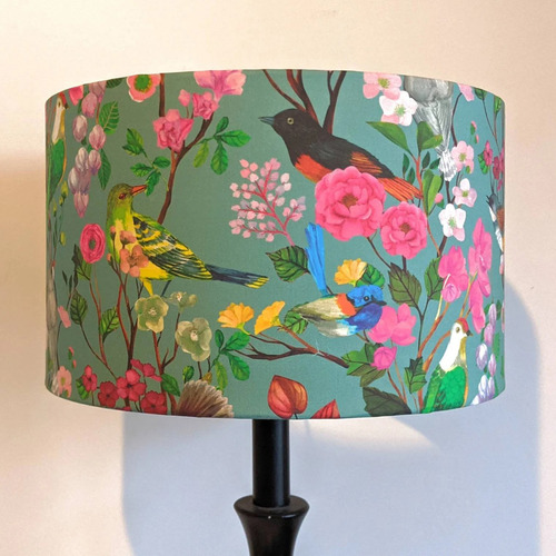 Green Birds Bloom Lamp Shade