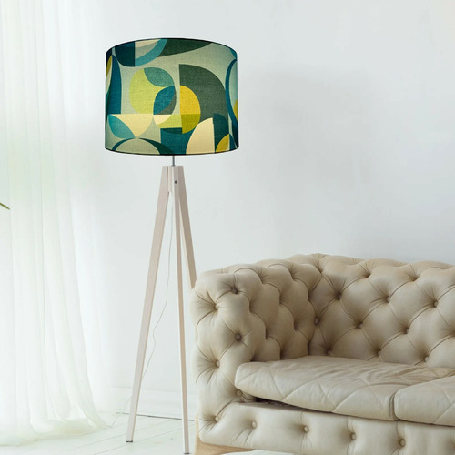 Blue & Green Mid-Century Lamp Shade