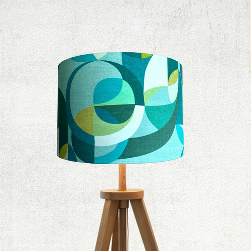 Blue & Green Mid-Century Lamp Shade