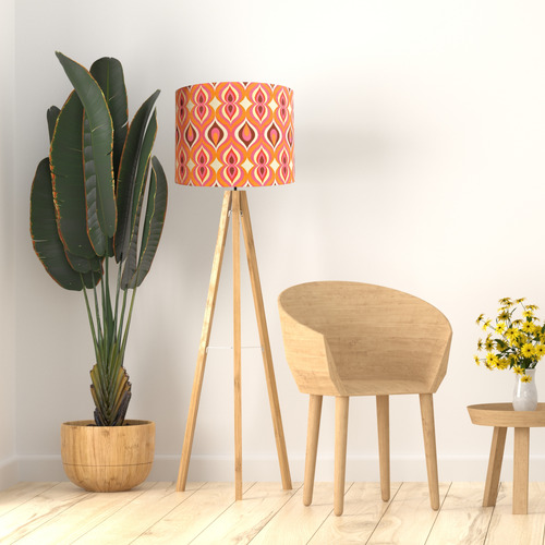 Retro-Swirl-Cotton-Lamp-Shade