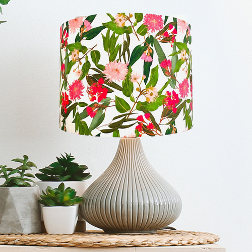 Australian-Pink-Flowers-Cotton-Lamp-Shade