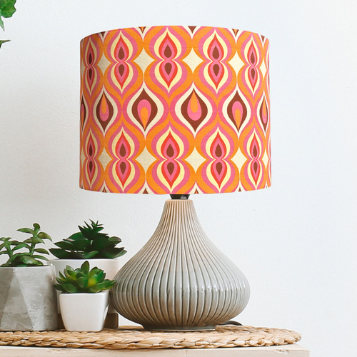 Retro-Swirl-Cotton-Lamp-Shade