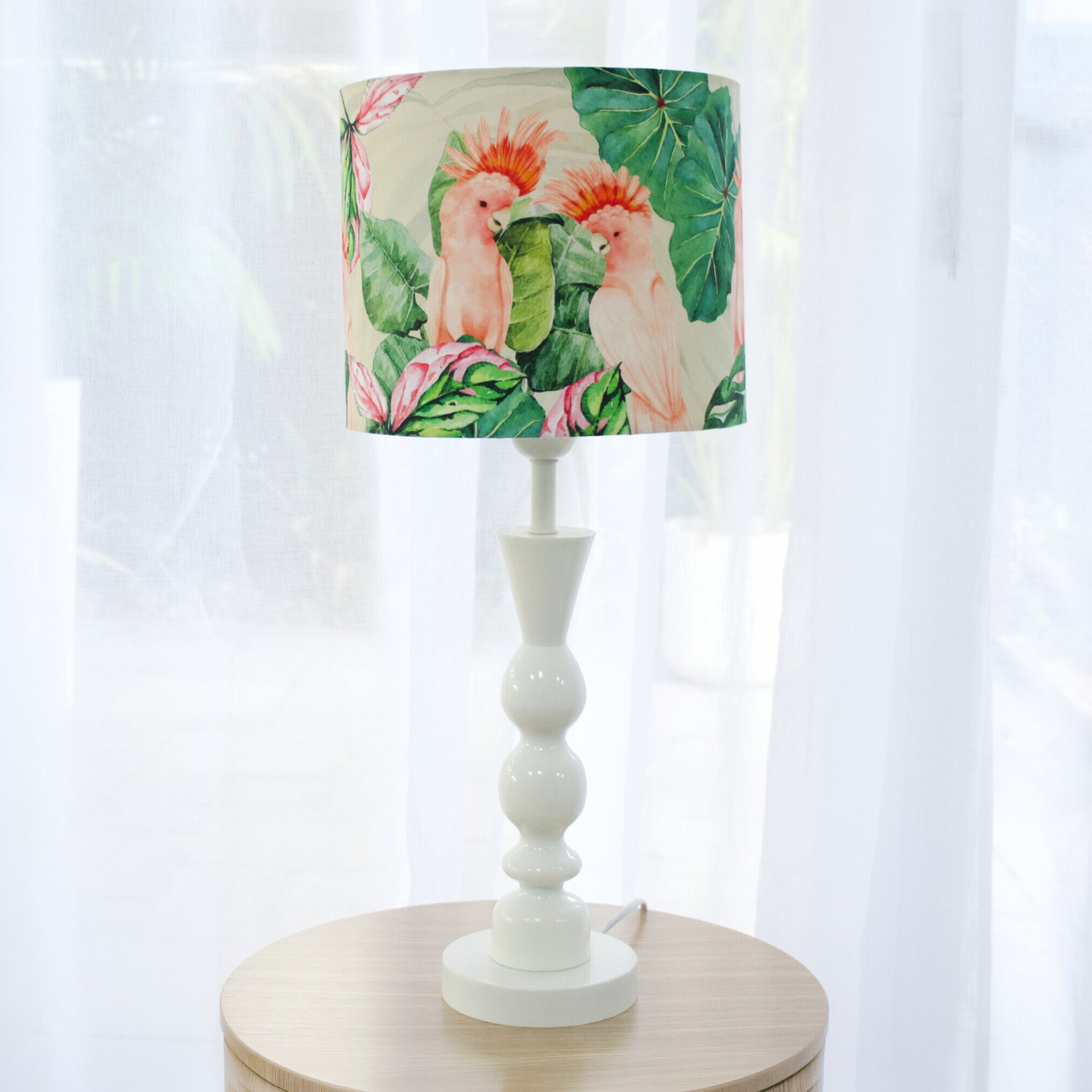 Meira Pink Cockatoos Table Lamp