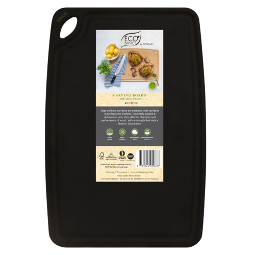 Black Carving Board with Juice Groove