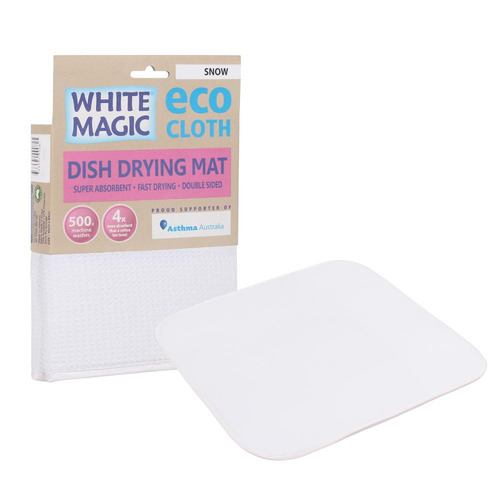 White Magic Eco Cloth Dish Drying Mat Olive Green