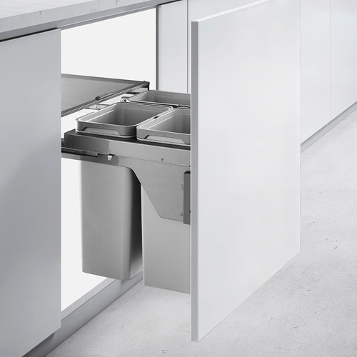 56L Triple Slide Out Concealed Waste Bin