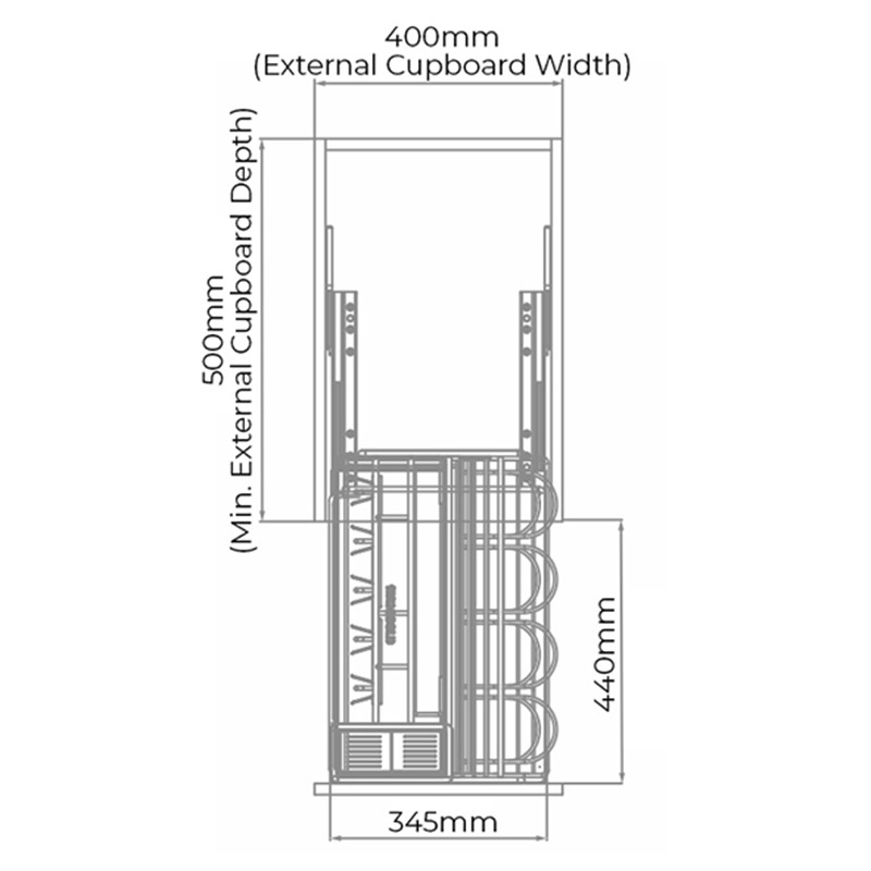 40cm Pull-Out Kitchen Cupboard Organiser