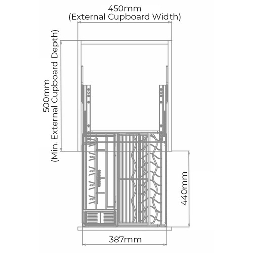 45cm Pull-Out Kitchen Cupboard Organiser