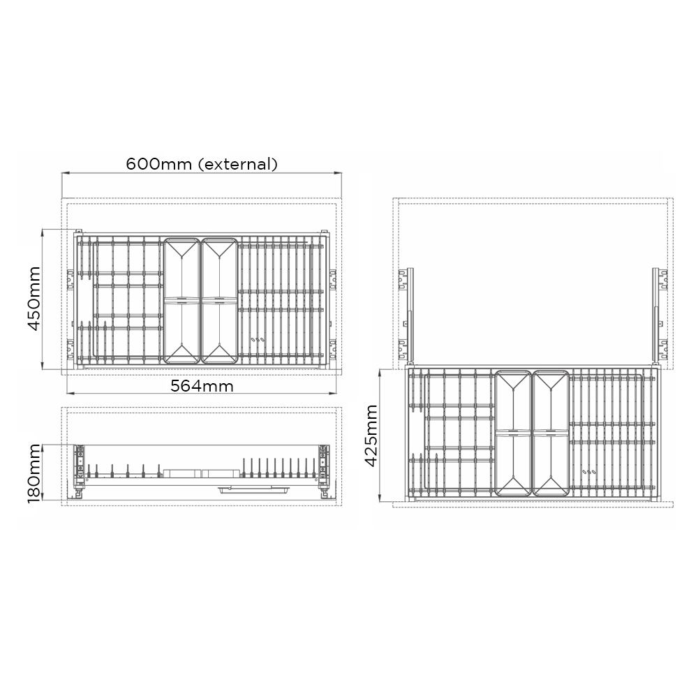 Shearer Crystal Pull-Out Kitchen Drawer
