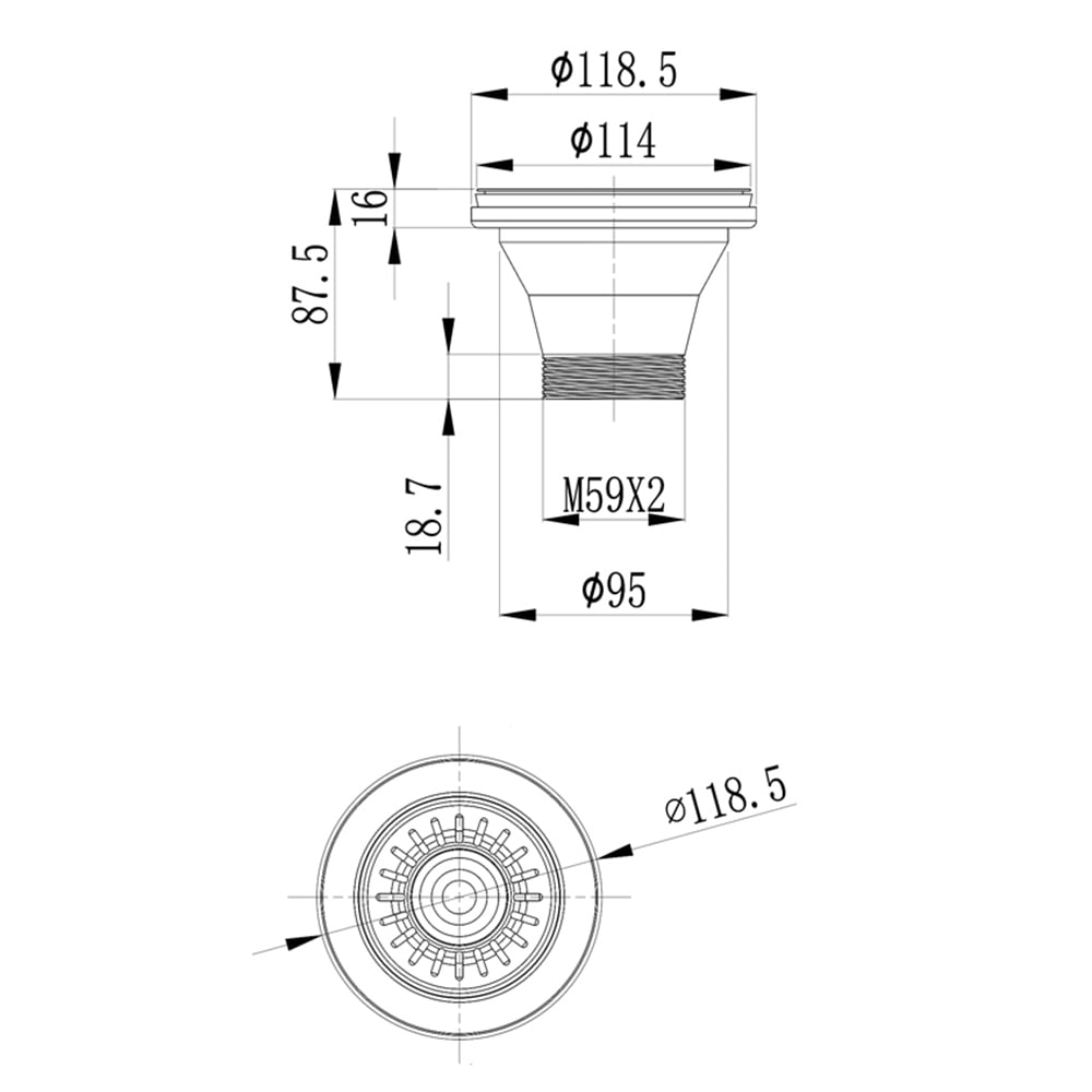 Stainless Steel Kitchen Sink Waster Strainer