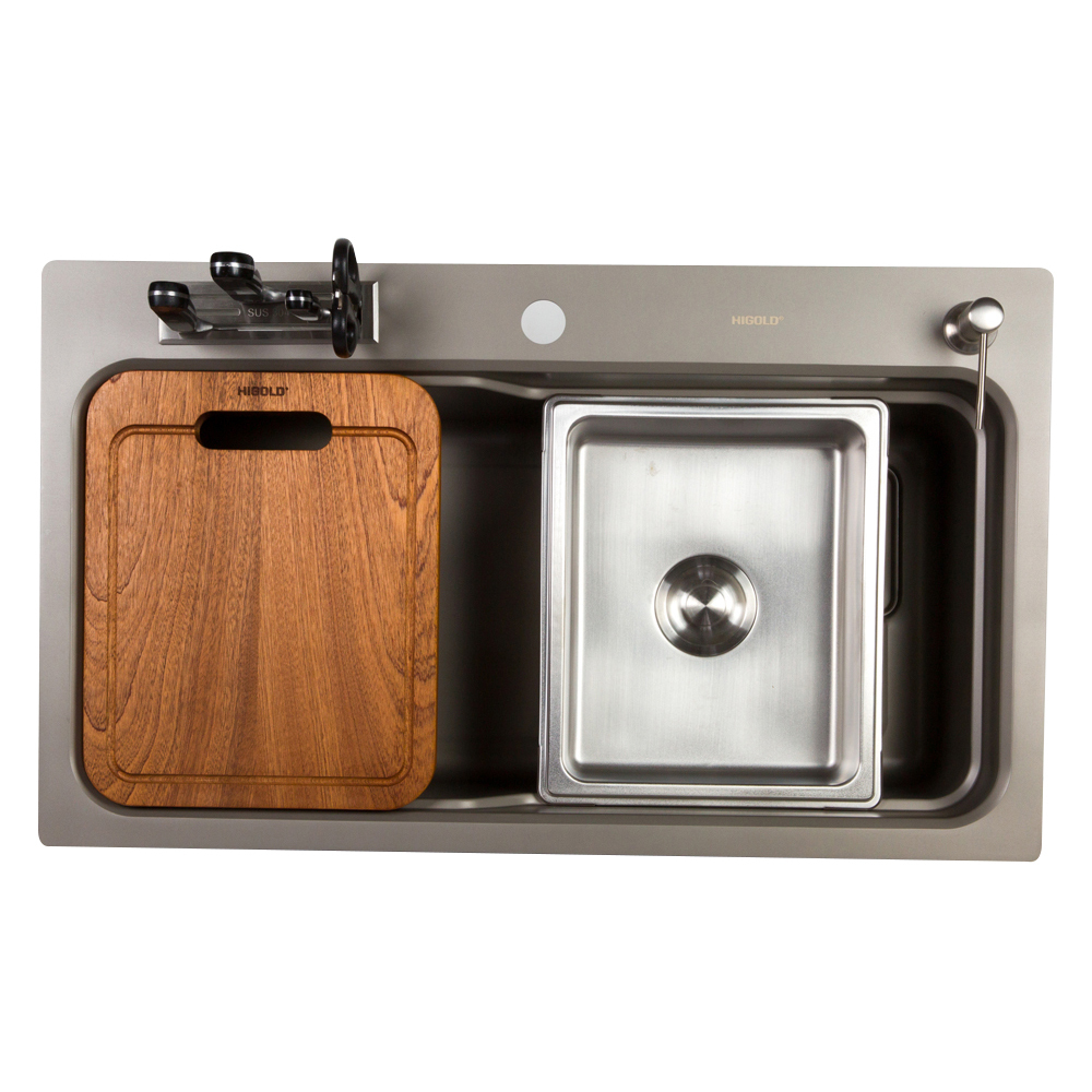 Belle Luxe 800mm Single Stainless Steel Kitchen Sink