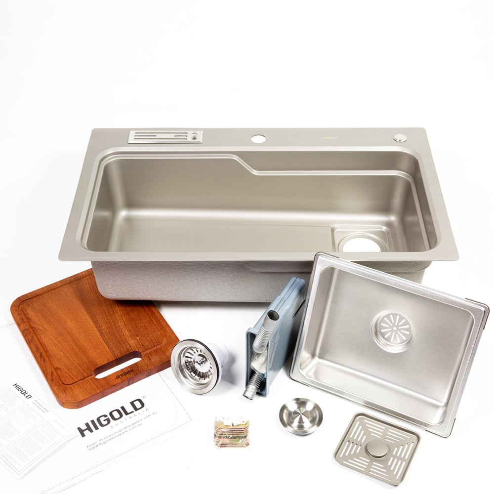 Belle Luxe 800mm Single Stainless Steel Kitchen Sink