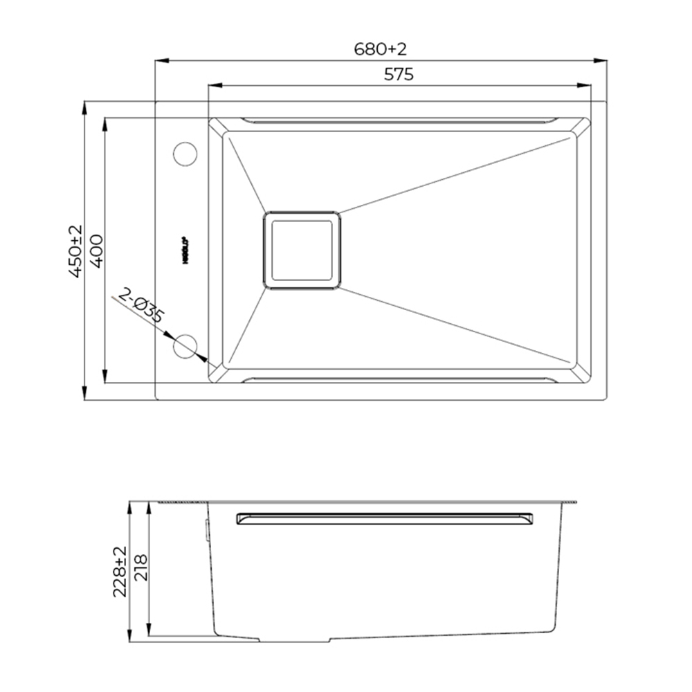 680mm Single Stainless Steel Kitchen Sink