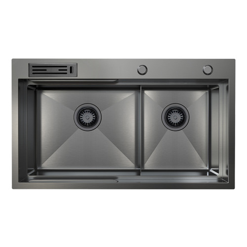 Belle Luxe 820mm Double Stainless Steel Kitchen Sink