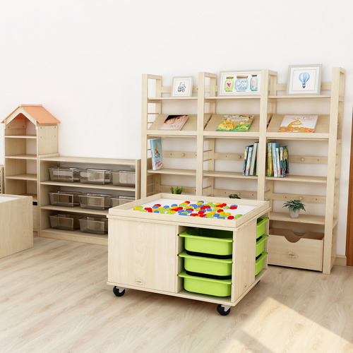 Jooyes Activity Play Table with Storage Bins Temple & ster