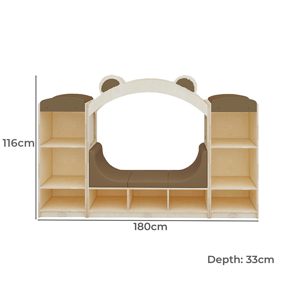 Jooyes Kids' 9 Shelf Bookcase with Reading Nook