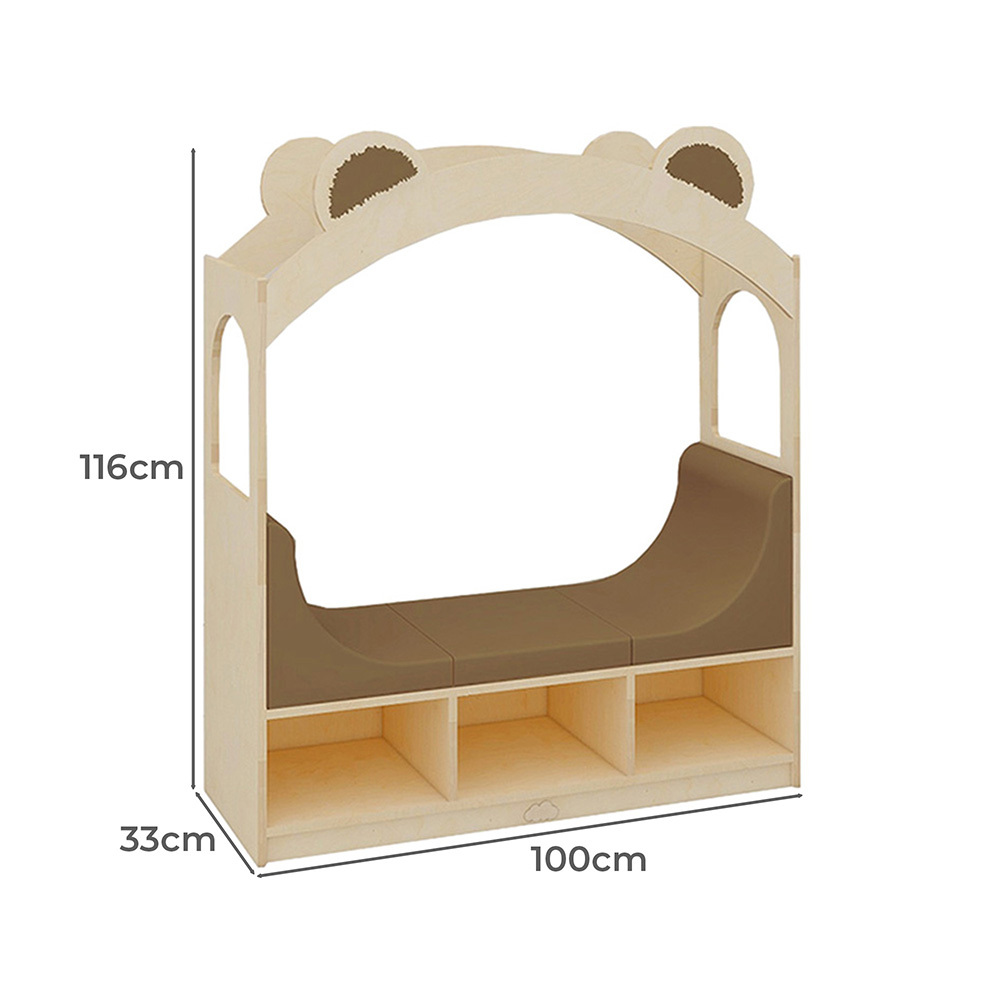Jooyes Kids' 3 Shelf Bookcase with Reading Nook