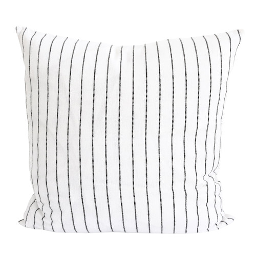 White Classic Stripe Cotton Cushion Temple & ster