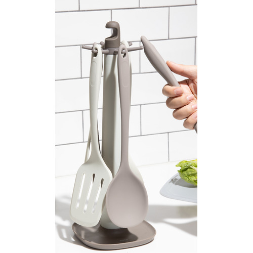 7 Piece Warm Tones Utensil Set with Stand Temple & ster