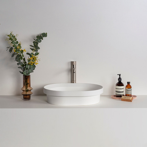 Matte White P&egrave;re Oval Above Counter Basin
