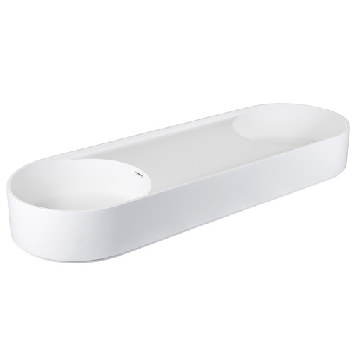 120cm Lune Double Bowl Wall Basin